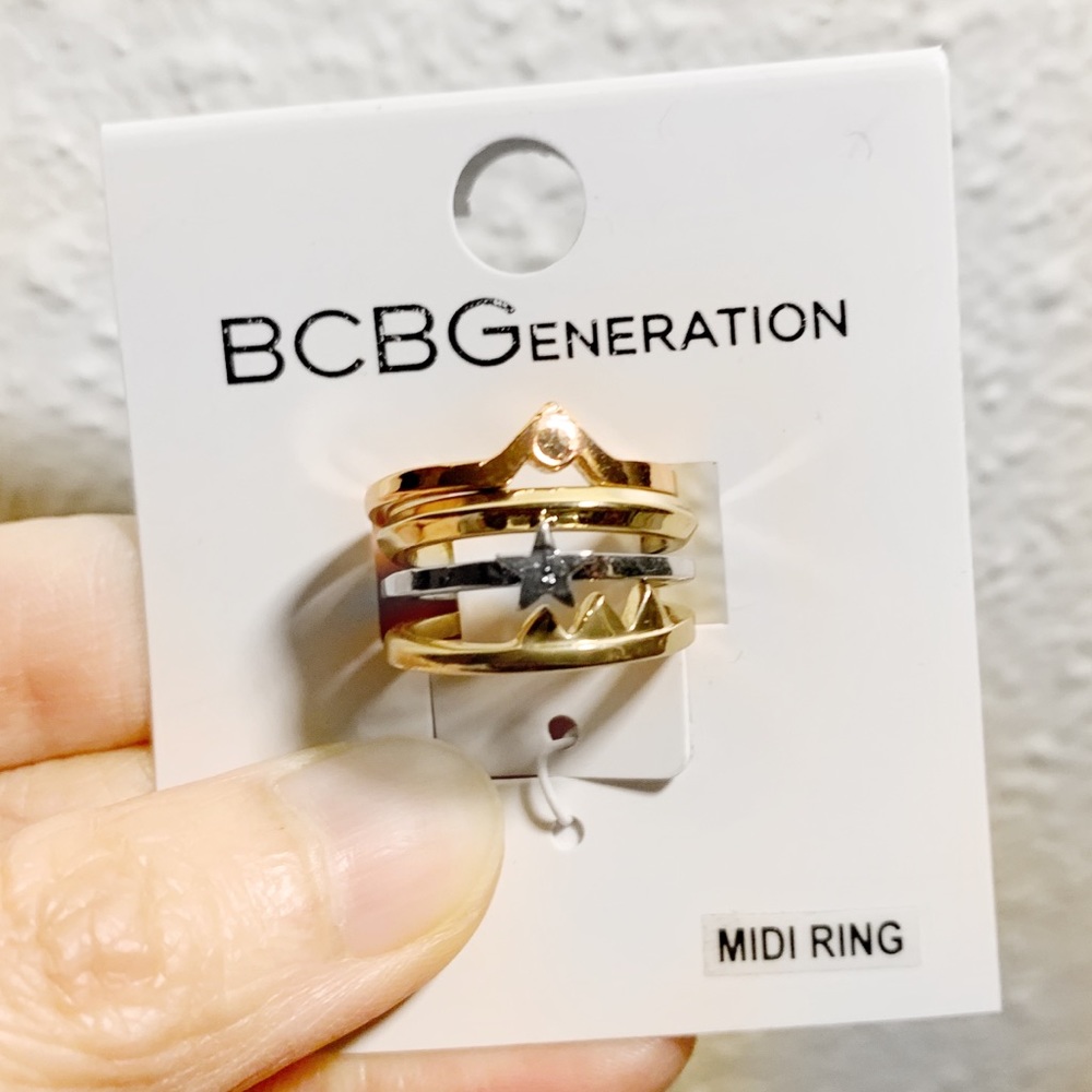 BCBGENERATION MIDI RINGS BOHO STYLE STACKED LAYER